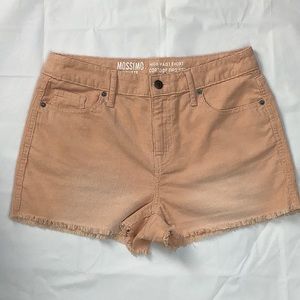 Peach Corduroy Shorts Raw Hem Size 6